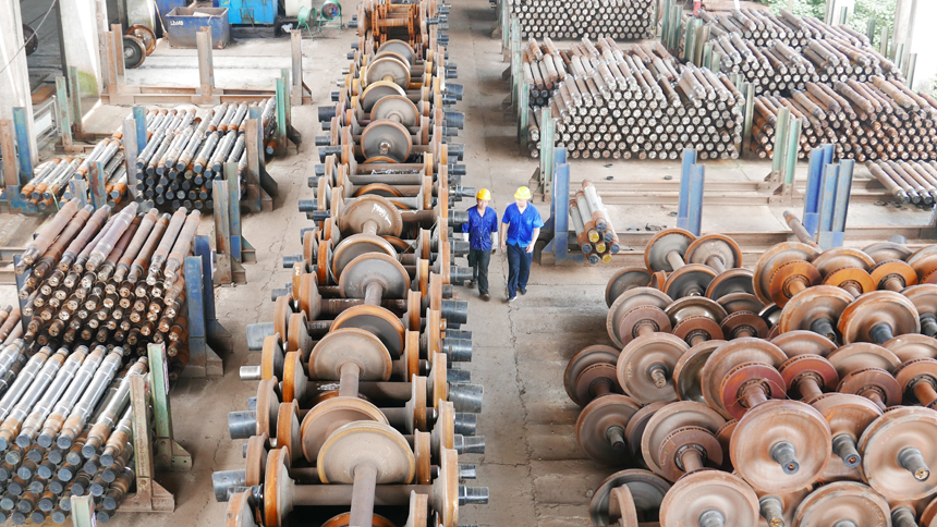 南昌南車輛段車輪車間是贛閩兩省鐵路唯一的車輪供應點。 ?倪述洵 攝