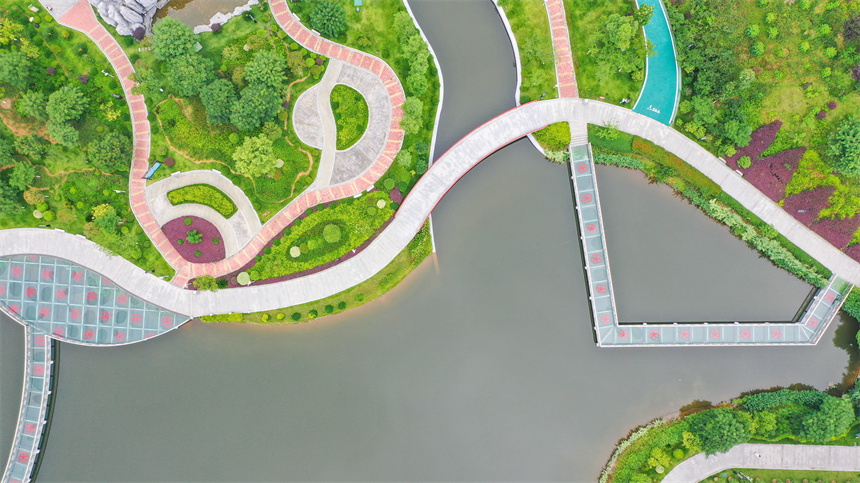 航拍江西省贛州市全南縣若湖公園。李凡欽攝