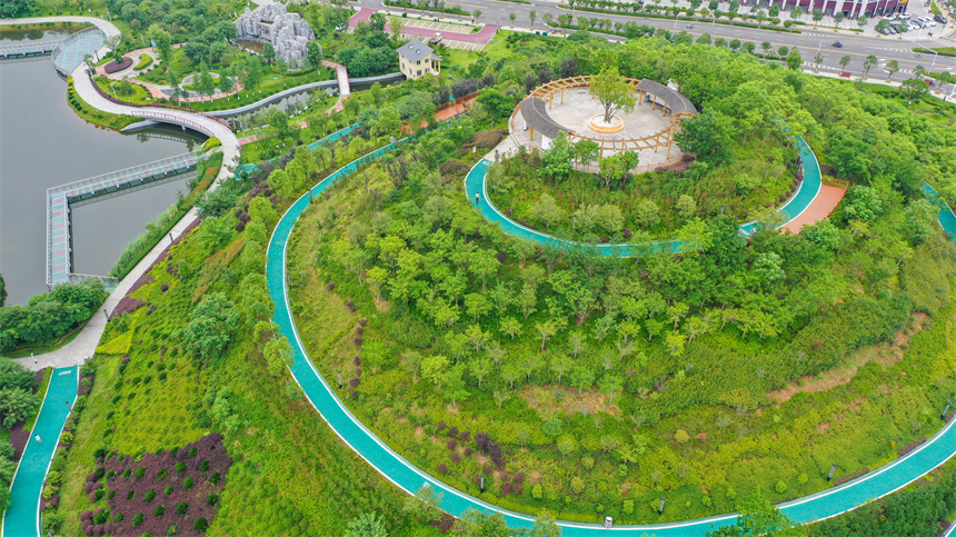 航拍江西省贛州市全南縣若湖公園。李凡欽攝