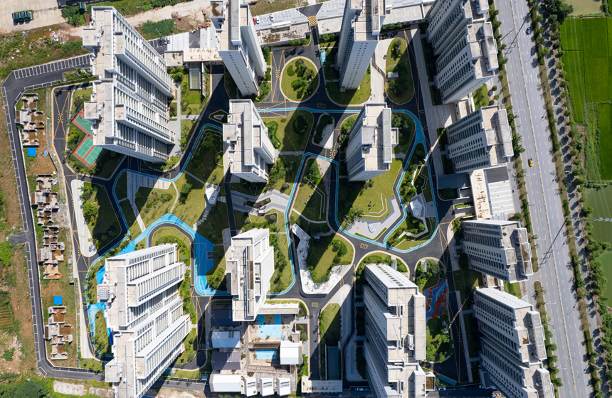 航拍建成交付使用的江西省瑞金市城南安置小區。楊鑫攝