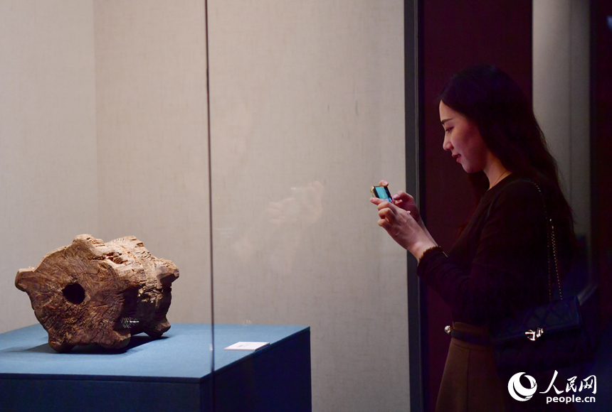 游客們在江西省瑞昌市銅嶺銅礦遺址博物館內參觀。人民網記者 時雨攝