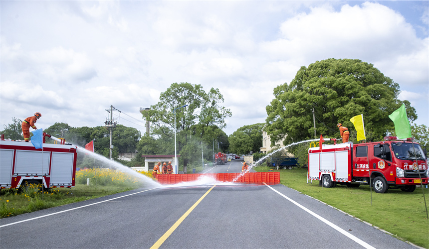 城市內澇演練現場。