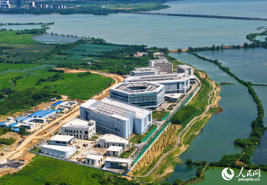 南昌瑤湖科學島一期項目——南昌實驗室建設現場，項目整體形象已初步顯現。人民網記者 毛思遠攝