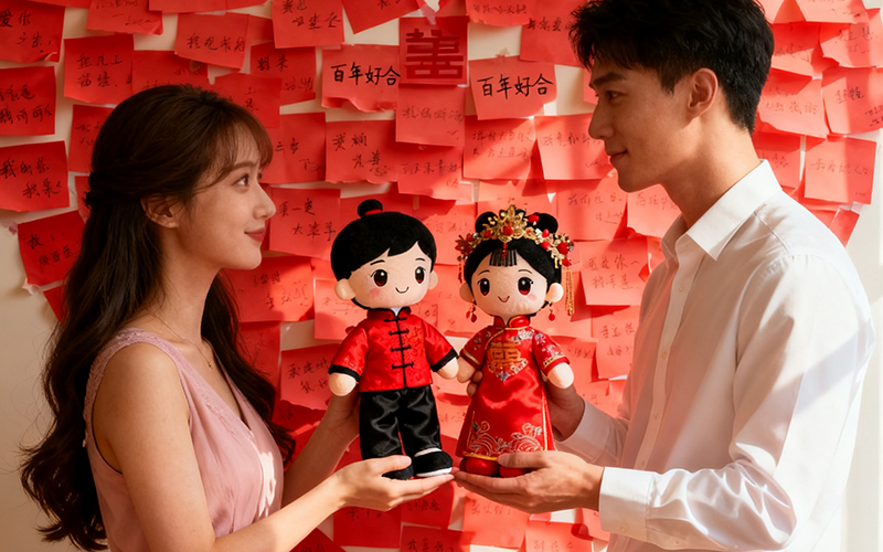 “同心墻”前合影留念。劉義攝