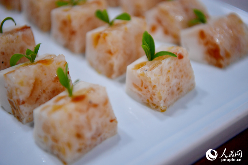 黨參桃膠糕。人民網記者 時雨攝