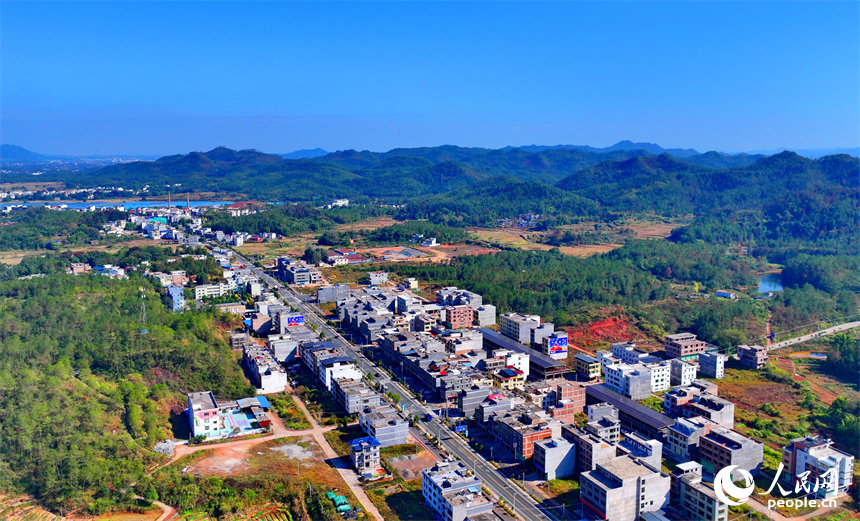 贛州市信豐縣正平鎮聯合村，車輛往來穿行，通村公路連通村莊、田園和蔬菜種植基地，勾勒出多彩斑斕的冬日鄉村圖景。人民網記者 朱海鵬攝